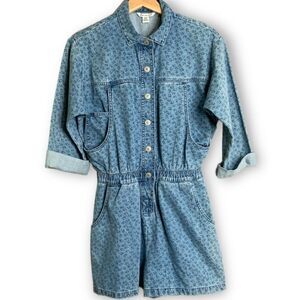 American EAGLE 100% Cotton Denim 5 Pocket Romper Elasticized Waist Tall Sz S NWT